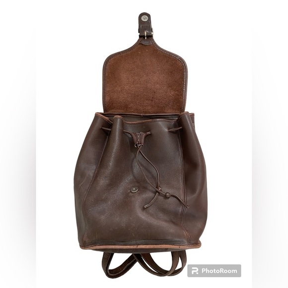 Coach Vintage Brown Leather Buckle Backpack 9064 - Picture 3 of 13